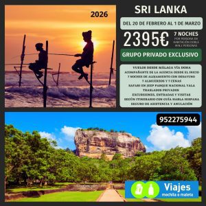 SRI LANKA DEL 20 FEBRERO AL 01 MARZO