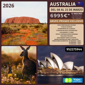 AUSTRALIA DEL 08 AL 23 DE MARZO