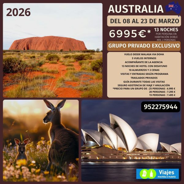 AUSTRALIA DEL 08 AL 23 DE MARZO