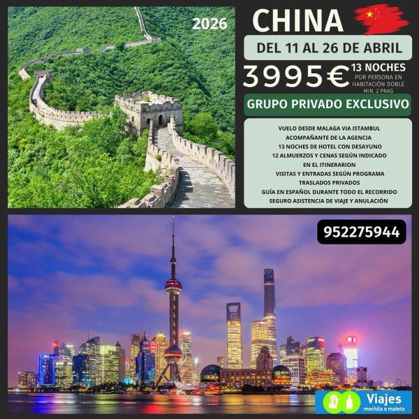 CHINA DEL 11 AL 26 DE ABRIL