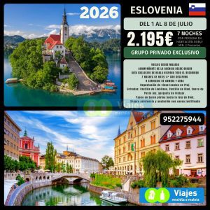 ESLOVENIA DEL 1 AL 8 DE JULIO