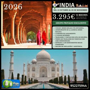 INDIA DEL 23 OCTUBRE AL 05 NOVIEMBRE