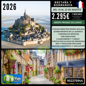 BRETAÑA Y NORMANDÍA (15 al 22 de Agosto 2026)