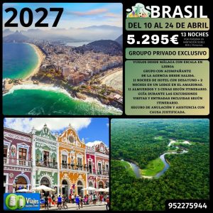 BRASIL del 10 al 24 de ABRIL de 2027